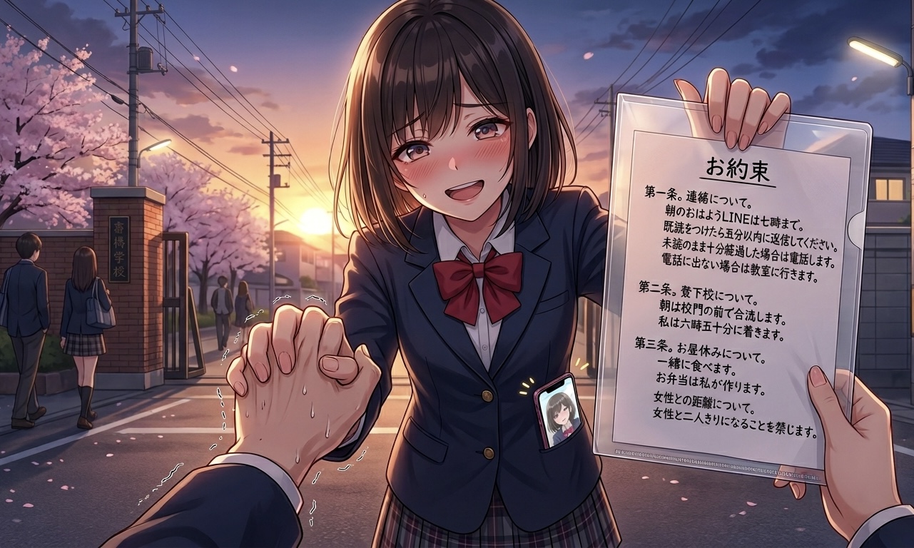告白した瞬間、一年四ヶ月我慢していた彼女の束縛ルールが解禁された